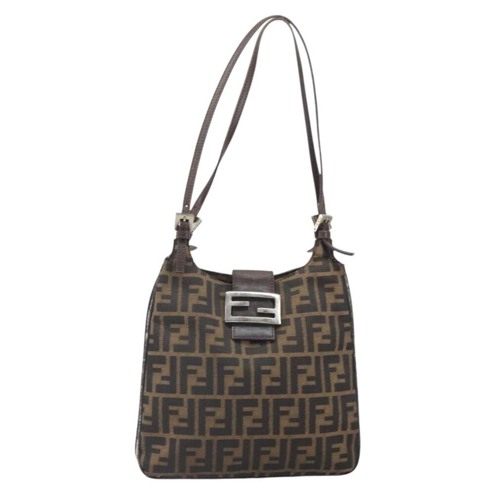 Fendi Zucca Mamma Baguette Shoulder Bag Black